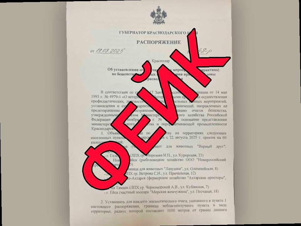 Карантин по бешенству у животных на побережье Кубани — не более чем миф!