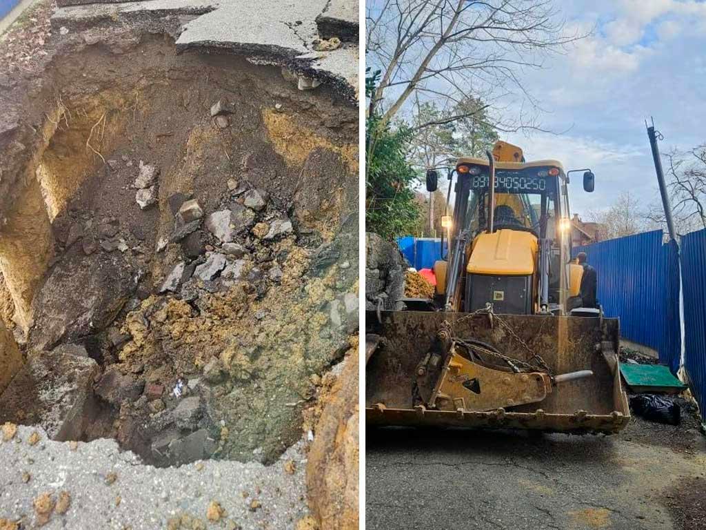 В Хостинском районе Сочи начали восстанавливать дорогу